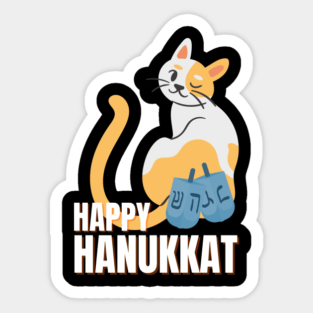 Hanukkah Cat Happy Hanukkat Sticker by nathalieaynie